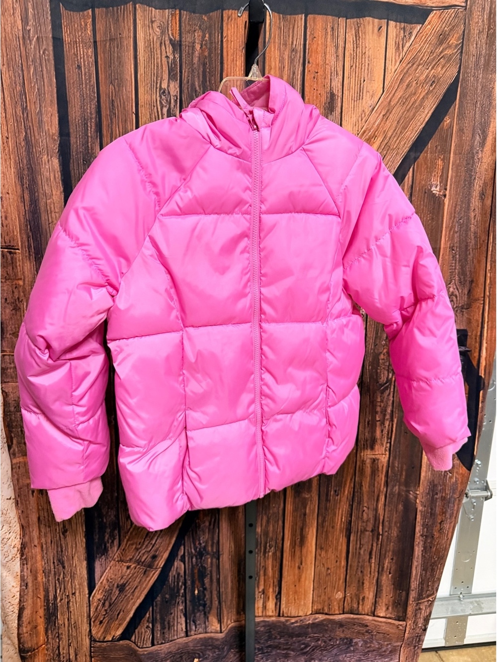 Youth SwissTech Pink Puffer Jacket with Hood, Size XL (14-16)